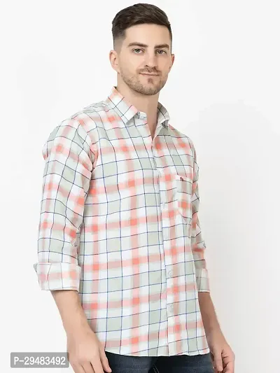 Elegant Cotton Checked Long Sleeves Casual Shirts For Men-thumb4