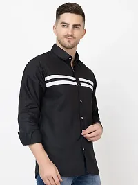 Elegant Cotton Striped Long Sleeves Casual Shirts For Men-thumb1