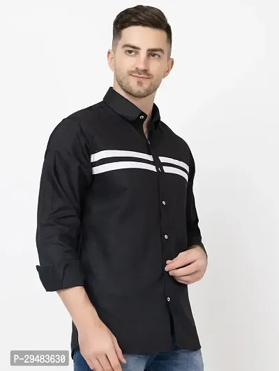 Elegant Cotton Striped Long Sleeves Casual Shirts For Men-thumb2