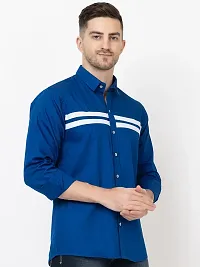 Elegant Cotton Striped Long Sleeves Casual Shirts For Men-thumb1