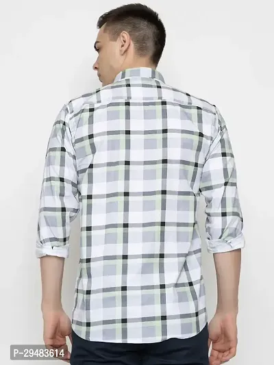 Elegant Cotton Checked Long Sleeves Casual Shirts For Men-thumb3