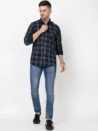 Elegant Cotton Checked Long Sleeves Casual Shirts For Men-thumb3