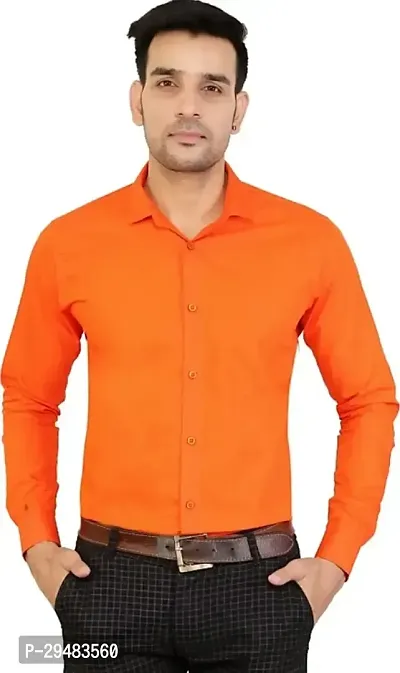 Elegant Cotton Solid Long Sleeves Casual Shirts For Men-thumb0