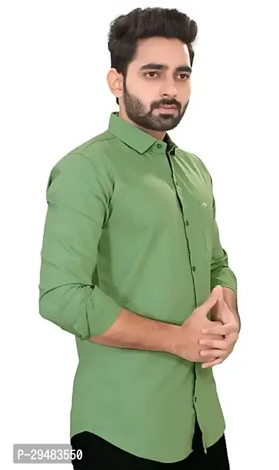 Elegant Cotton Self Pattern Long Sleeves Casual Shirts For Men-thumb2