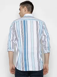 Elegant Cotton Striped Long Sleeves Casual Shirts For Men-thumb2