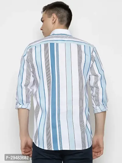 Elegant Cotton Striped Long Sleeves Casual Shirts For Men-thumb4