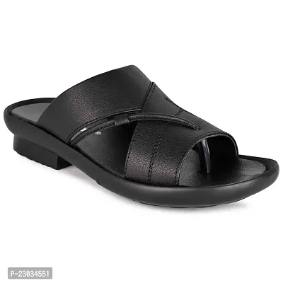 Stylish Black PU Solid Comfort Sandals For Men-thumb4
