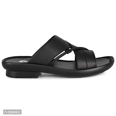 Stylish Black PU Solid Comfort Sandals For Men-thumb5