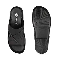 Stylish Black PU Solid Comfort Sandals For Men-thumb2