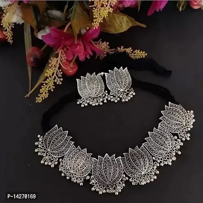 Elegant Silver Alloy Jewellery Set For Women-thumb0