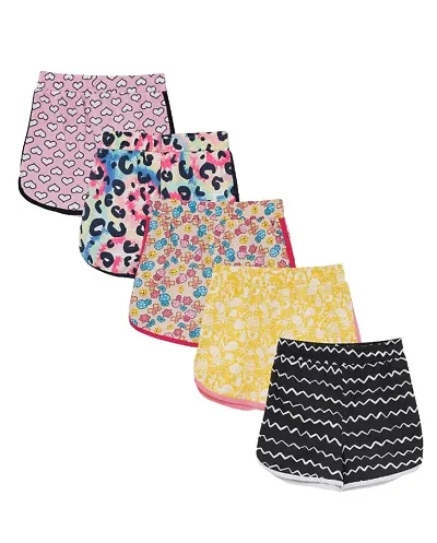 Stylish Shorts Cotton Printed Short Sleeves For Kids (Pack Of 5)