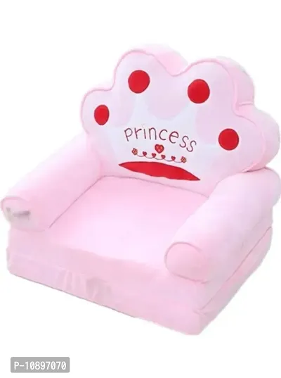 Kids Fiber Foldable Cartoon Princess Sofa Cum Bed Small Baby Sofa Chair for Room Decoration Gift Purpose (0-2 Years)-Pink-thumb0