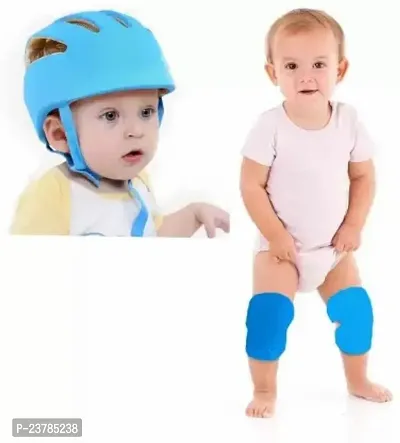Safety Baby Helmet  Baby Protective Helmet Soft Hat and Kneepad for Walking Kids Cap Pack Of 2-thumb0