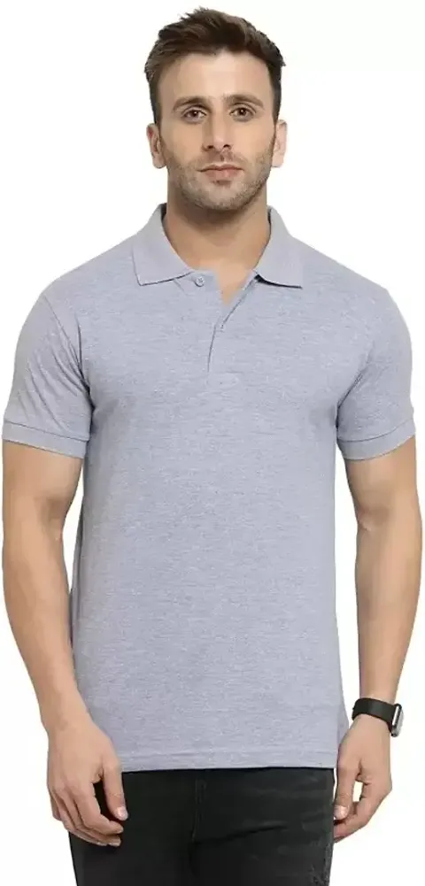 Polo Plus Men Multicolored Trendy Attractive Latest Solid Half Sleeve Poly Cotton Polo T-Shirt