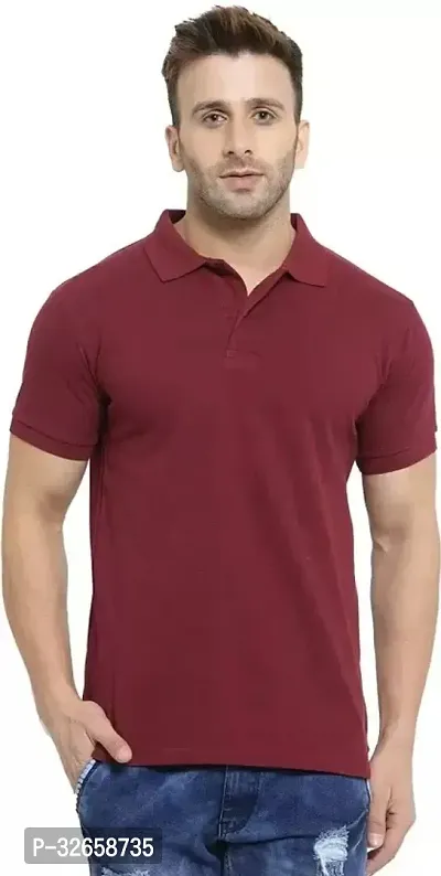 Stylish Cotton Blend T-Shirt for Men-thumb0