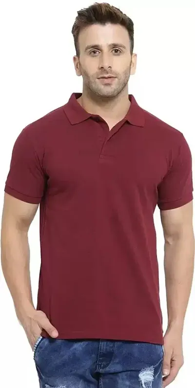 Polo Plus Men Trendy Attractive Latest Solid Half Sleeve Poly Polo T-Shirt