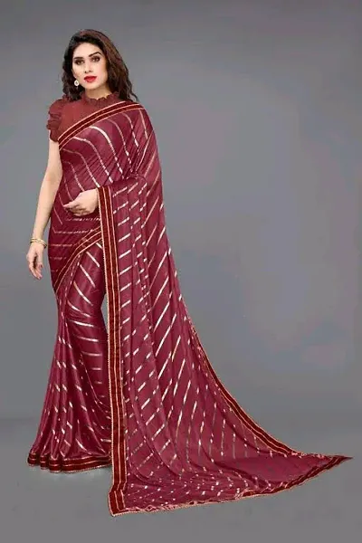 New Art silk Saree With Leriya Foil Print And Blouse