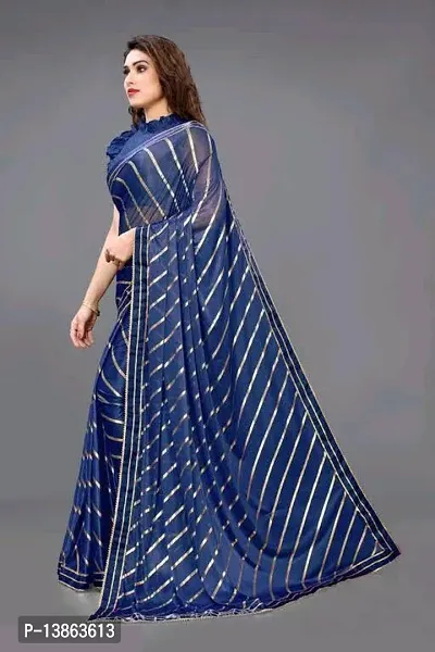 New Art silk Saree With Leriya Foil Print And Blouse-thumb3