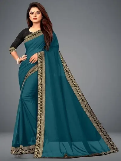 Art Silk Jacquard Lace Border Sarees with blouse Piece