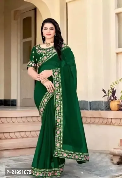 New Fancy Georgette Embroidery Work Lace Saree With Blouse