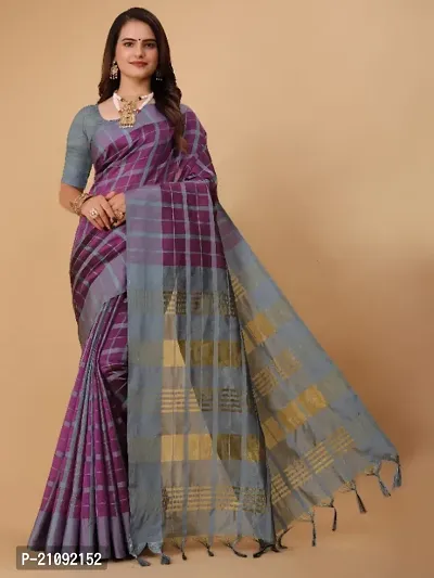 New Cotton Printed Saree With Blouse-thumb0