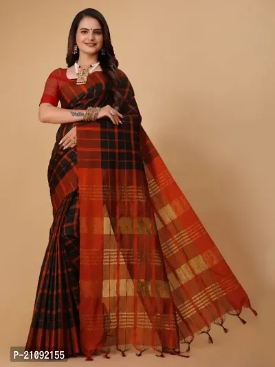 New Cotton Printed Saree With Blouse-thumb0