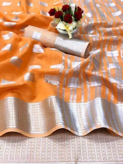 Beautiful Cotton Blend Saree with Blouse piece