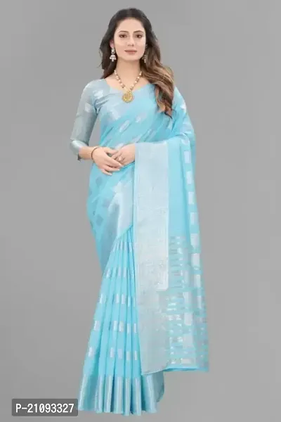 New Look Cotton Saree With Blouse-thumb0