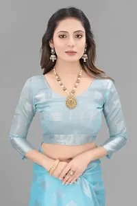 New Look Cotton Saree With Blouse-thumb1