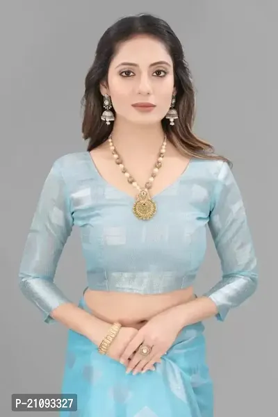 New Look Cotton Saree With Blouse-thumb2