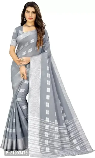 New Look Cotton Saree With Blouse-thumb0