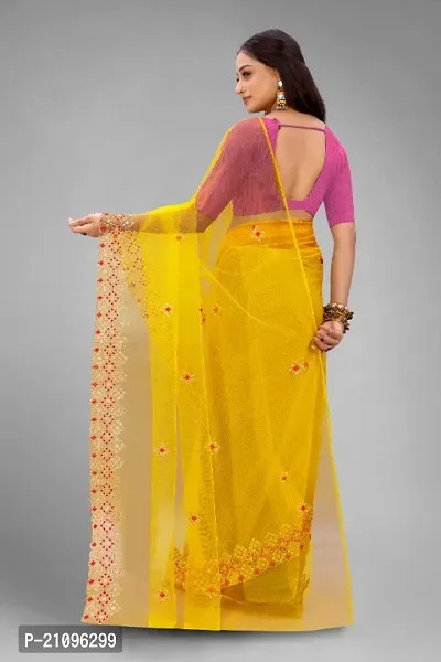 Fancy Net Saree  And Blouse-thumb3