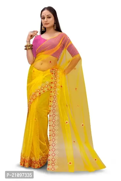 Fancy Net Saree And Blouse-thumb3