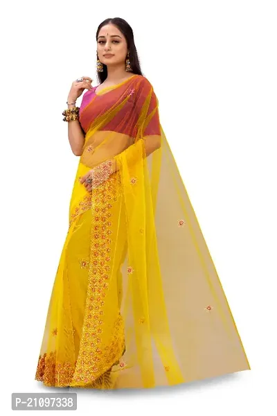 Fancy Net Saree And Blouse-thumb2