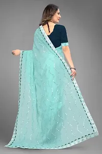 Womens Georgette Saree with Mirror Work-thumb3