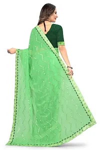 Womens Georgette Saree with Mirror Work-thumb1