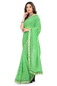 Womens Georgette Saree with Mirror Work-thumb3