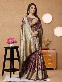 New Design Orangza Saree With Beautiful Jacquard Work And Blouse-thumb2