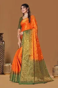 New Kanjiveram Silk With Zari Woven Saree With Blouse-thumb1