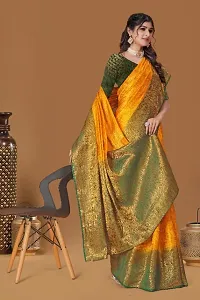 New Kanjiveram Silk With Zari Woven Saree With Blouse-thumb3