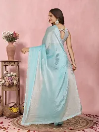 Trendy Organza Self Designed Saree With Blouse Piece-thumb3