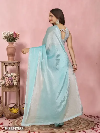 Trendy Organza Self Designed Saree With Blouse Piece-thumb4