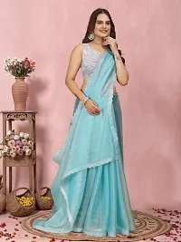 Trendy Organza Self Designed Saree With Blouse Piece-thumb4