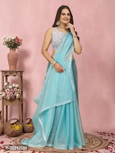 Trendy Organza Self Designed Saree With Blouse Piece-thumb5