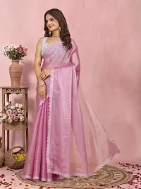 Trendy Organza Self Designed Saree With Blouse Piece-thumb4