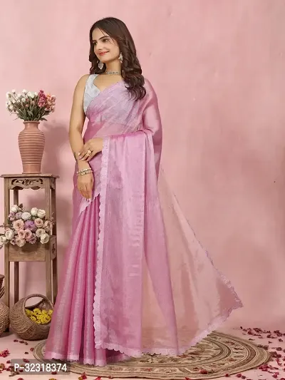 Trendy Organza Self Designed Saree With Blouse Piece-thumb5