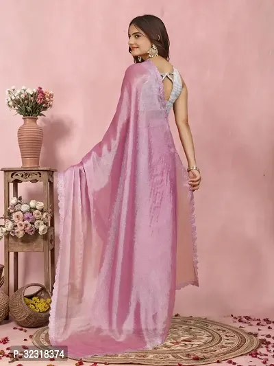 Trendy Organza Self Designed Saree With Blouse Piece-thumb2