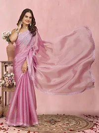 Trendy Organza Self Designed Saree With Blouse Piece-thumb2