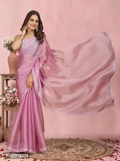 Trendy Organza Self Designed Saree With Blouse Piece-thumb3