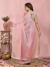 Trendy Organza Self Designed Saree With Blouse Piece-thumb2